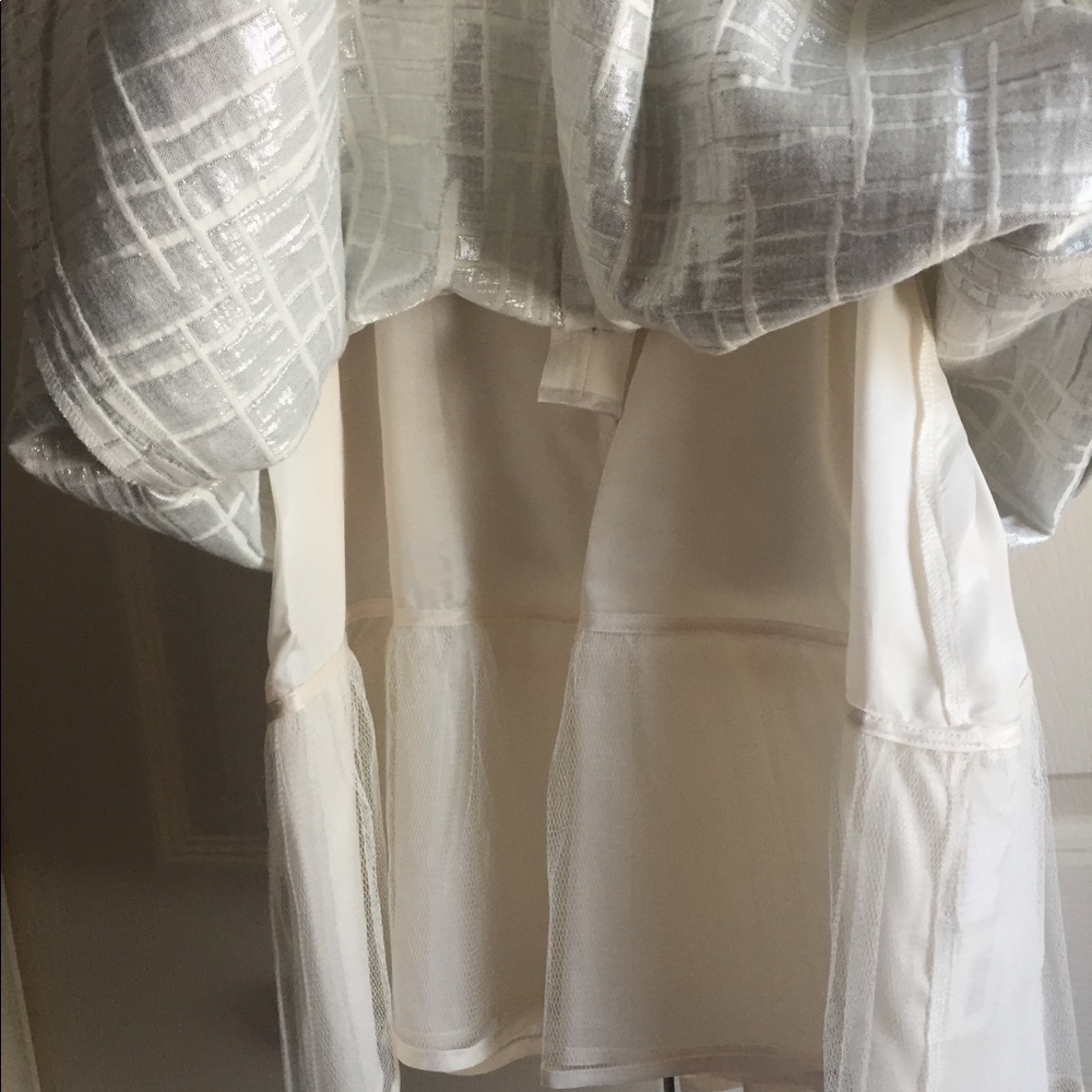 Spaghetti Strap/Strapless White/Silver Dress - image 5